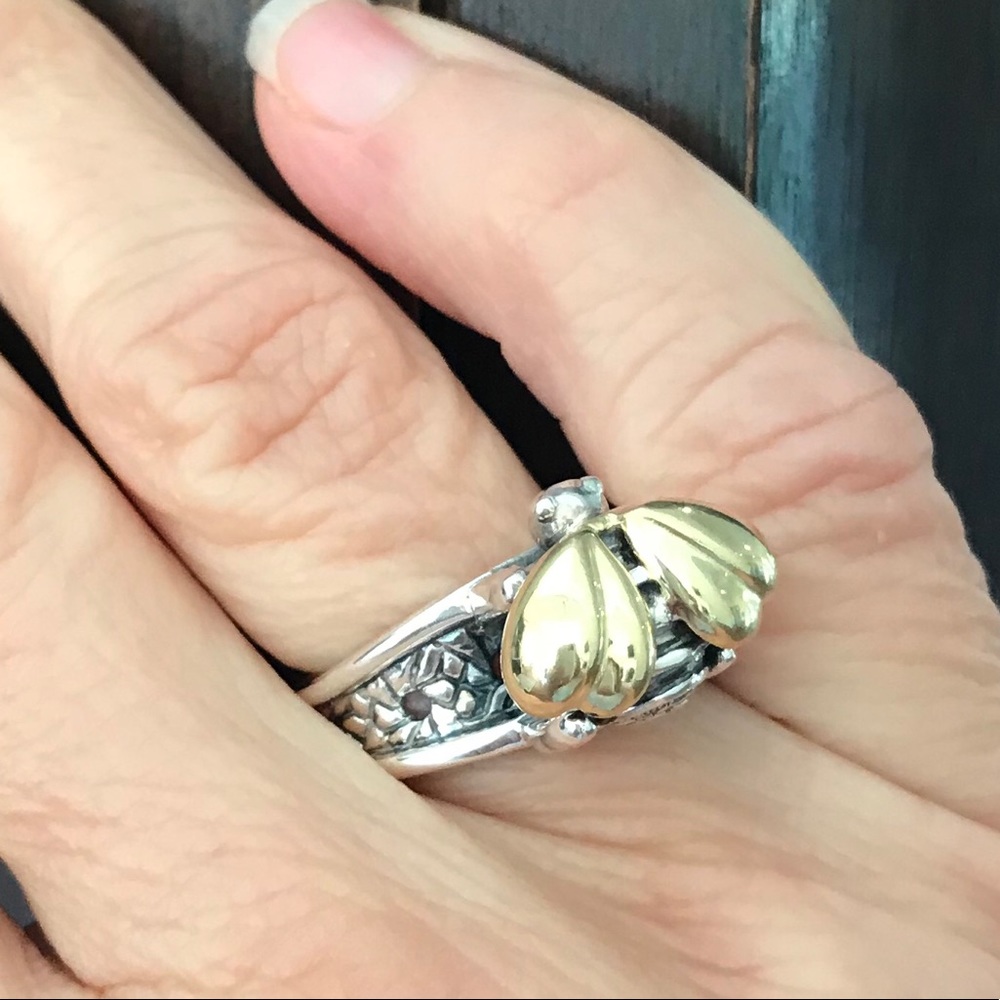 NWOT SAINT Sarah Jane Bee Ring 18k gold&sterling - Picture 4 of 10